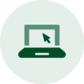 Icon of laptop with large mouse pointer